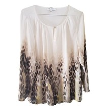 Chaus New York &#39;Wild Chase Leopard&#39; Long Sleeve Blouse - £7.28 GBP