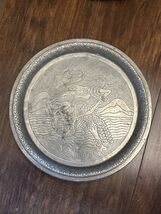 Italy Repoussé Art Nouveau Pewter Tray Brotoseno Mythology Hand Tooled 13” - $29.70