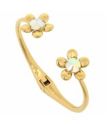 Kate Spade Goldtone Sunset Blooms White Flower Open End Cuff Bracelet O0... - $100.50 CAD