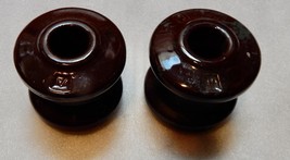 Brown Porcelain Ceramic Spool Insulators 2 each Joslyn V 2” 292W - $18.99