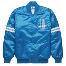 Men&#39;s Detroit Lions Vintage 80s Sky Blue Satin Letterman Varsity Jacket  - £95.79 GBP