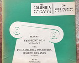 Brahms Symphony No. 4 In E Minor Op. 98 [Vinyl] Eugene Ormandy - £39.10 GBP