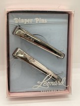 Vintage Leonard Silverplate Diaper Pins, Approx. 2” Engraved With JAMES ... - £7.57 GBP