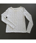 Faded Glory Vintage Girls Long Sleeve T Shirt XL 14-16 White Blue Print ... - £8.74 GBP