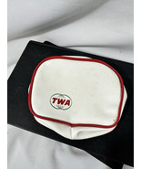Vtg SMALL TWA Airline WHITE &amp; RED ZIPPERED TOILETRY Amenities BAG CHANGE... - $179.32 MXN