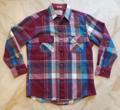 VTG Casual Plaid Flannel Long Sleeve Shirt Men&#39;s M KOREA Northwest Terri... - £19.30 GBP