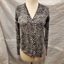 Liz Claiborne Collection Women&#39;s 100% Silk Animal Print Cardigan, Size M - $34.64