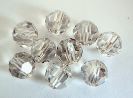 3 6 mm Swarovski 5000 Crystal Round Beads: Crystal Silver Shade - £1.02 GBP