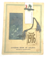 Vintage Advertising Calendar Citizen Bank of Galena 1916 Christmas Unite... - €50,09 EUR