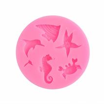 Color Random New Chocolate DIY Mini Starfish Dolphin Sea Cookie Silicone Fondant - £7.90 GBP