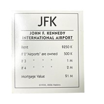 Monopoly Electronic Banking JFK Property u Title Deed Card Replacement 2006 - $7.29