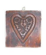 Vtg Wax Heart Butter Mold Cookie Stamp Springerle Wall Plaque Primitive ... - $504.55 MXN
