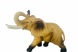 Elephant Figurine Sculpture Anthropomorphic Porcelain Lefton vtg Japan tusk up - £58.40 GBP