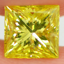 Loose Princess Shaped Diamond Fancy Yellow Color 1 Carat VS2 Certified Enhanced - £1,176.33 GBP