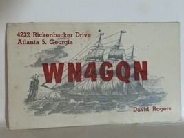 Vintage CB Ham Radio Card W4NGQN Atlanta Georgia - £5.53 GBP