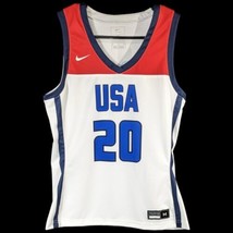 USA TEAM Basketball Jersey Nike Adult Size Mens Medium M #20 White Red - $35.07