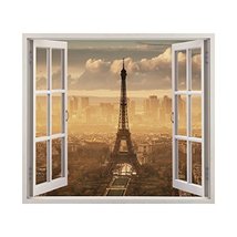 Eiffel Tower Summer Afternoon Windowscape - Wall Decal - £10.93 GBP