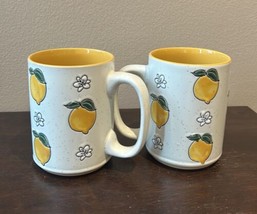 InHomeStylez Spectrum Designz Lemon Floral  Ceramic Mugs/Cups Set of 2 NWT - £27.45 GBP