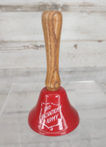 Salvation Army Authentic Red Christmas Metal Bell Ringer with Wood Handle 4&quot; - $9.49