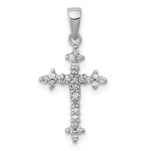 Silver Rhodium Diamond Cross Pendant QDX162 - £71.19 GBP