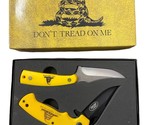 Knife Set Don&#39;t Tread On Me 2 Piece in Gift box Hunting Camping Hiking Y... - $18.29