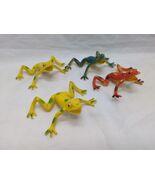 Lot Of (4) Frog Amphibian Plastic Toys 2&quot; Green Yellow - €7,12 EUR
