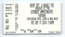 Furthur Phil Lesh Bob Weir Ticket Stub Vintage Septembre 17 2010 Eugene Pot - $34.63