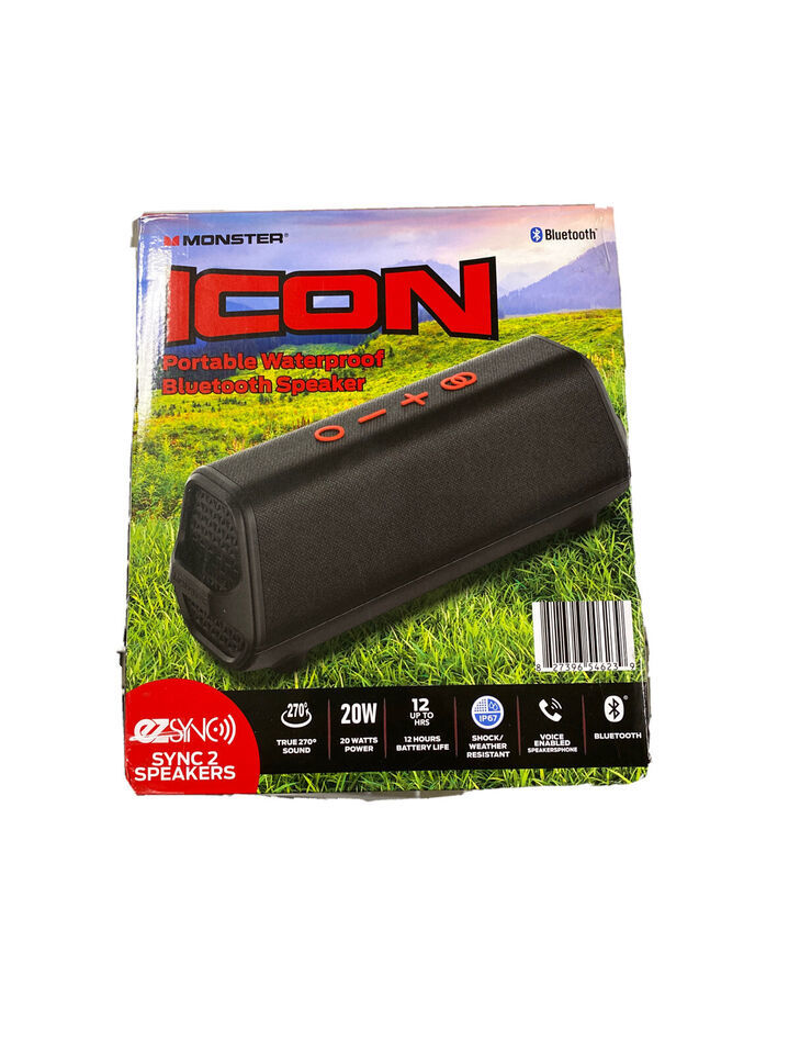 Monster Icon Portable Waterproof Bluetooth Speaker Rechargeable Voice Enabled BT - $61.50