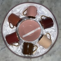 CIB Classic Coffee &amp; Tea Cup and Saucers Round Box Set - Never used? - $66.15
