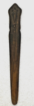 Vintage Carved Dark Wood Arts Crafts Floral Accent Handle Design Letter ... - $18.32