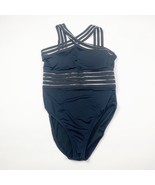Hilor Swimwear Womens High Neck One Piece Black Size M Monokini Crisscross - $222.71 MXN