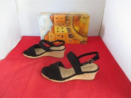 BELLA VITA Women&#39;s Mariella Espadrille Wedge Sandals $85 US Size 8 - Bla... - £30.92 GBP