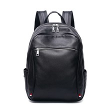 Black Fashion Genuine Cow Leather Men&#39;s Backpack Male Laptop Man Business Bagpac - £81.30 GBP