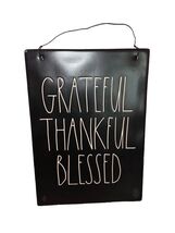 Rae Dunn GRATEFUL THANKFUL BLESSED Hanging Tile Black Wall Plaque Sign 1... - $258.67 MXN