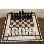 Handmade, Luxury Chess Set, Camel Bones, Wooden Chess Board, Inlaid Shel... - $801.76 CAD