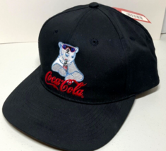 Coca-Cola Baseball Hat Black New w/Tag Polar Bear in Sunglasses Snapback... - $18.00