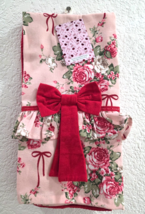 Valentines Day Shabby Chic Pink Roses Kitchen Towels Pink Red - $29.69