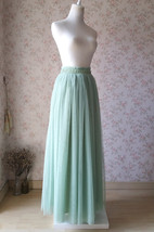 Sage Green Wedding Bridesmaid Tulle Maxi Skirt Outfit Custom Plus Size image 3
