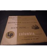 Columbia 33rpm Bach - Chaconne / Beethoven - Sonata No. 6 Egon Petri ML ... - $39.02 CAD