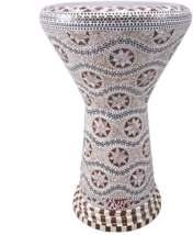 Gawharet El Fan 18.5&quot; Brown Snake NG Sombaty Mother of Pearl Darbuka Dou... - $265.00