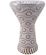 Gawharet El Fan 18.5&quot; Brown Snake NG Sombaty Mother of Pearl Darbuka Dou... - €227,46 EUR