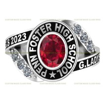 Customized Women Sterling Silver or 10kt Gold Class Ring – Pageantry Collection - £74.55 GBP