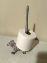 New rustic floor Puppy Toilet Roll holder in distressed iron - SALE image 5