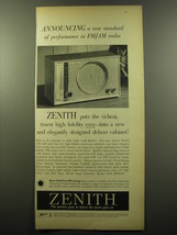 1959 Zenith Super Interlude Radio model C845 Ad - Announcing a new standard - £11.93 GBP