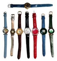 Lot of 8 Women&#39;s Quartz Watches w/Leather Bands | UNTESTED For Parts or ... - £21.50 GBP