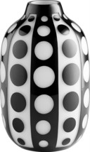 Vase CYAN DESIGN PETROGLYPH Scandinavian Medium White Black Glass - $179.00