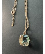 585 14K RG Stamped Green Mermaid Topaz Square Pendant 19” Necklace Clasp... - $911.17 MXN