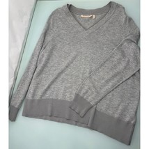 Soft Surroundings Women&#39;s Sweater Alpaca Wool V Neck Pullover Heather Gray XL - £23.30 GBP