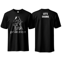 Cat drums practice T SHIRT mens womens music tee - $15.50+