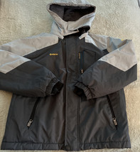 Gemyse Boys Gray Hooded Winter Coat Fleece Lined Pockets 10-12 - $44.10